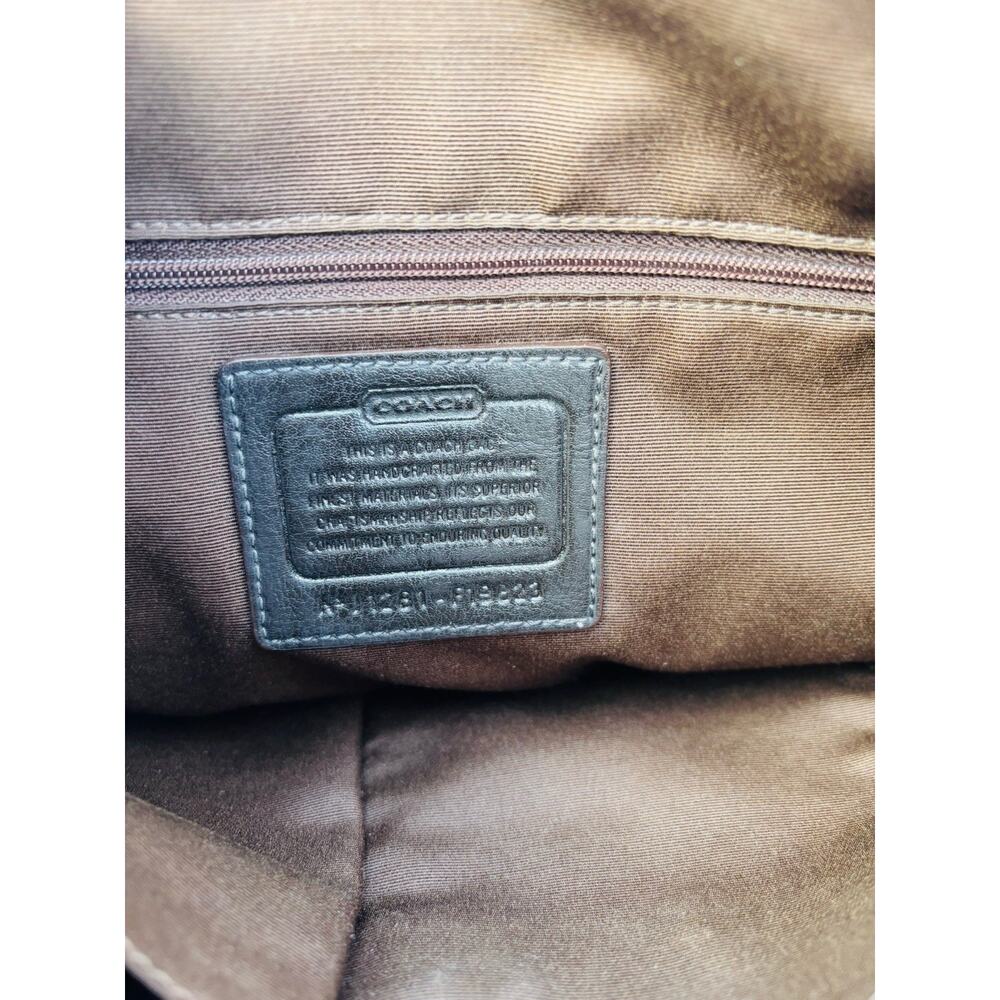 COACH Signature Logo Shoulder Bag Women's Brown Coated Canvas Leather Bag $399 - Picture 8 of 10